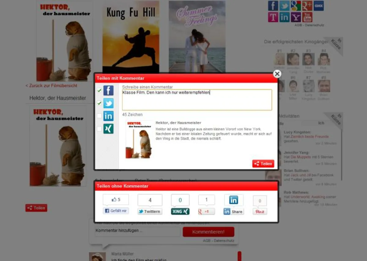 So sieht das Share-Plug-in von allyve aus