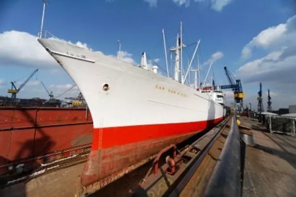 Bild: Werftzeit der Cap San Diego in Bremerhaven
