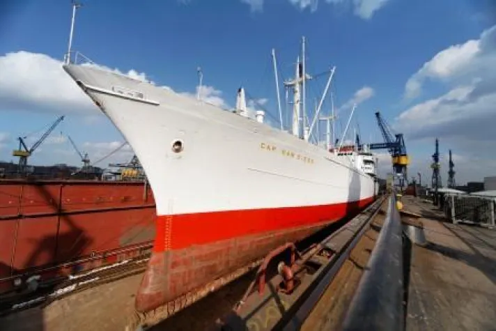 Bild: Werftzeit der Cap San Diego in Bremerhaven