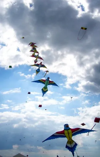 Bild: Ferienhaus Umbrien La Rogaia. „Malen wir den Himmel bunt!“ Drachenfest 3. - 5. Mai 2019, Castiglione del Lago