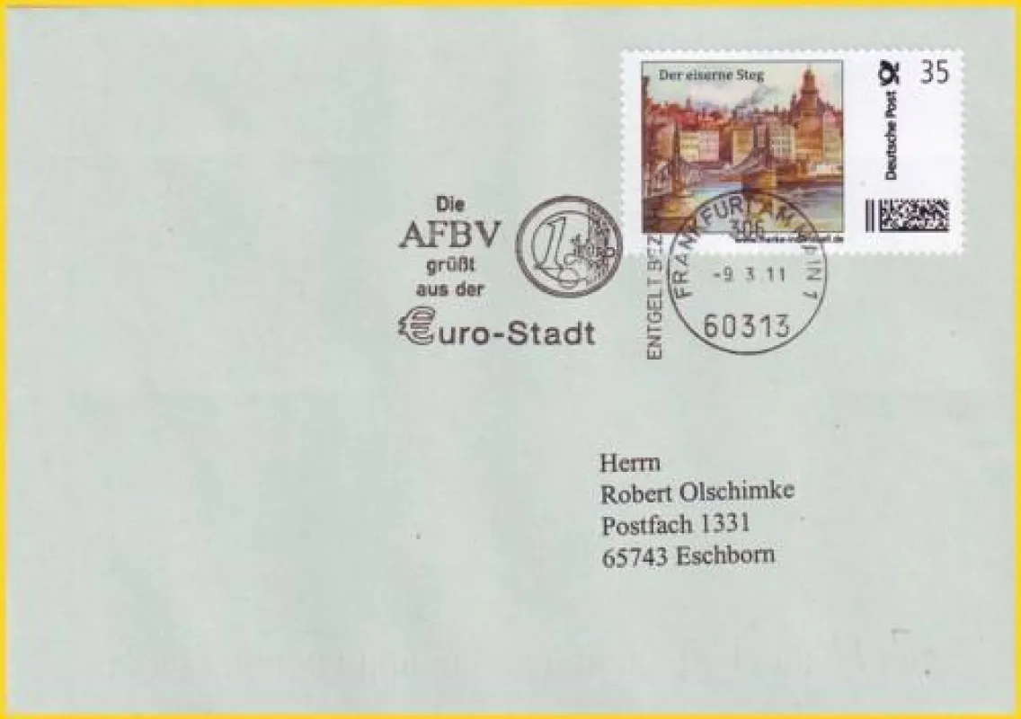 Die Marke Individuell hier in der nicht alltäglichen Versendungsform als Infobrief