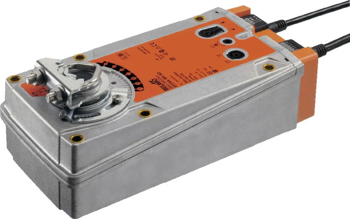 Starke Neuheit: Der Belimo EF-Federrücklaufantrieb mit einem Dreh- und Haltemoment von 30 Nm und mechanischer Notstellfunktion.