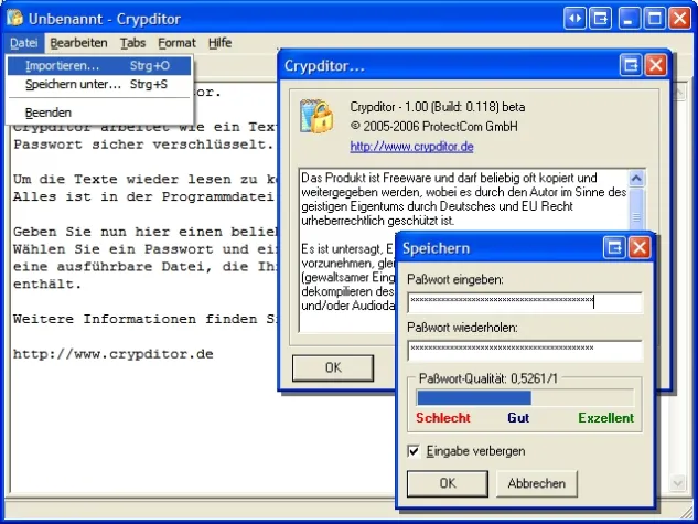 Freeware Crypditor: Der Texteditor mit dem Verschlüsselungs-Trick Bild: Freeware Crypditor: Der Texteditor mit dem Verschlüsselungs-Trick