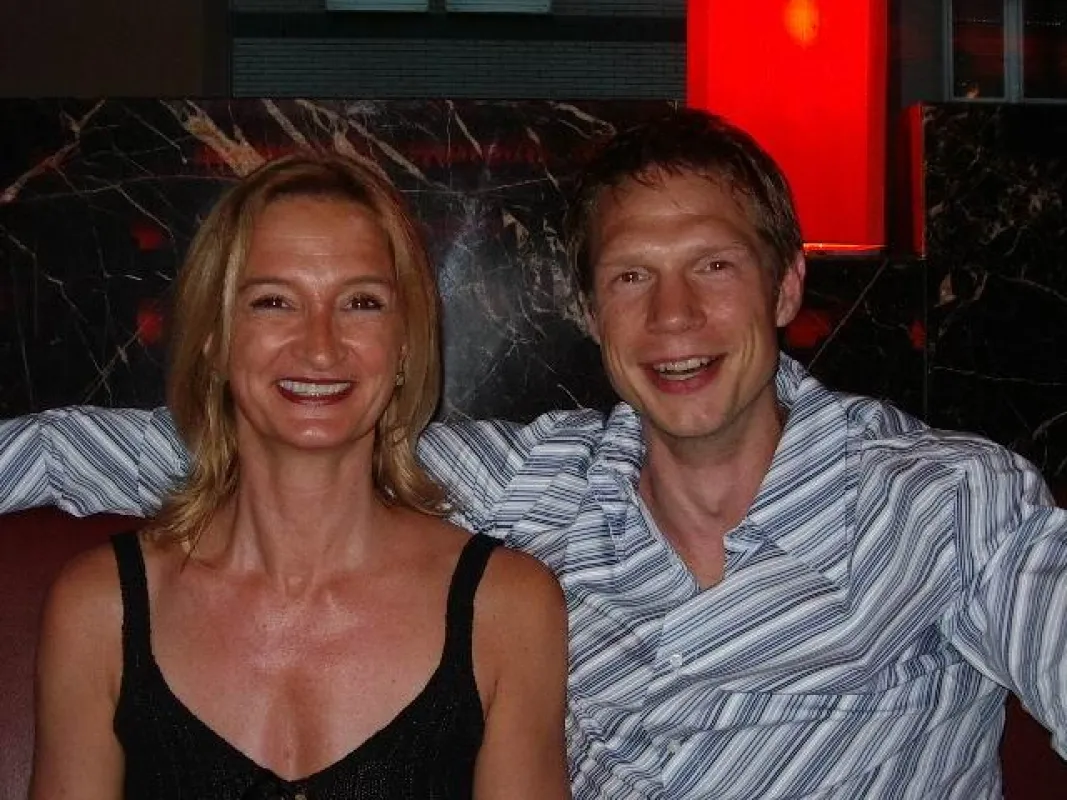 Ex-Box-Eu-Champion Rüdiger May mit Claudia Hachenberg, Gründerin First Class Lounge