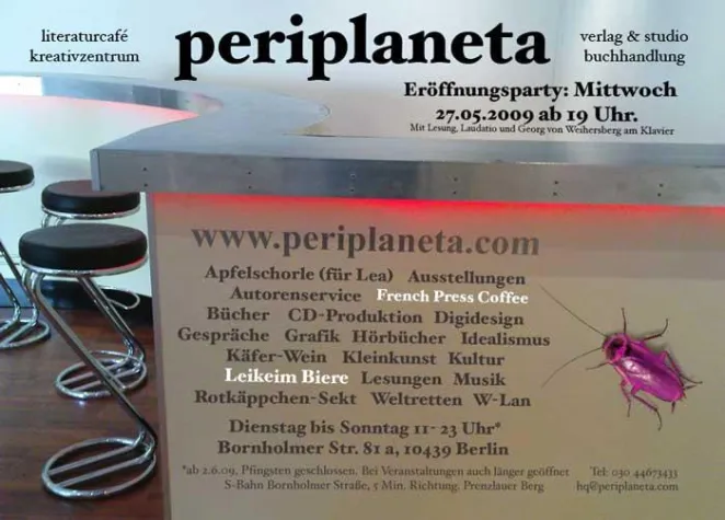 Bild: periplaneta Verlag eröffnet Literaturcafé am 27. Mai 2009