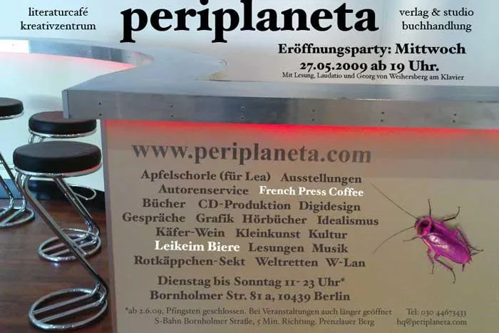 Bild: periplaneta Verlag eröffnet Literaturcafé am 27. Mai 2009