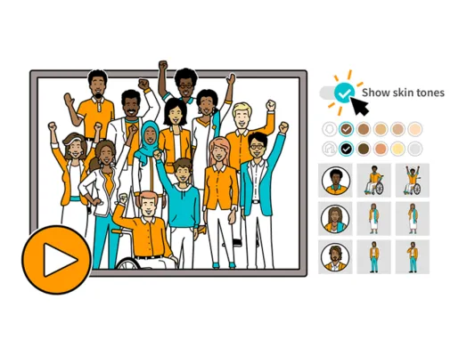 Bild: Der simpleshow video maker fügt Videos jetzt automatisch diverse Charaktere hinzu