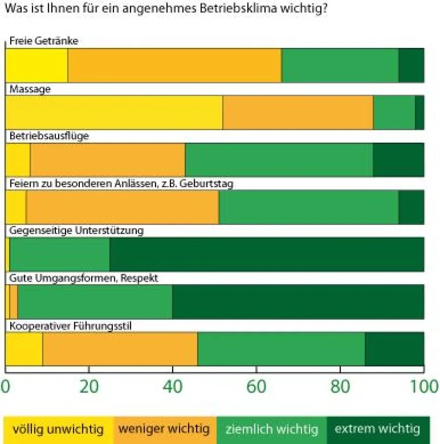Auszug aus der Befragung zum Thema Betriebsklima
