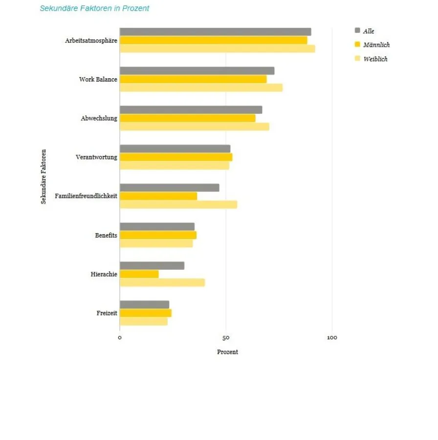 Attraktive sekundäre Faktoren bei den Studenten, Absolventen und Young Professionals