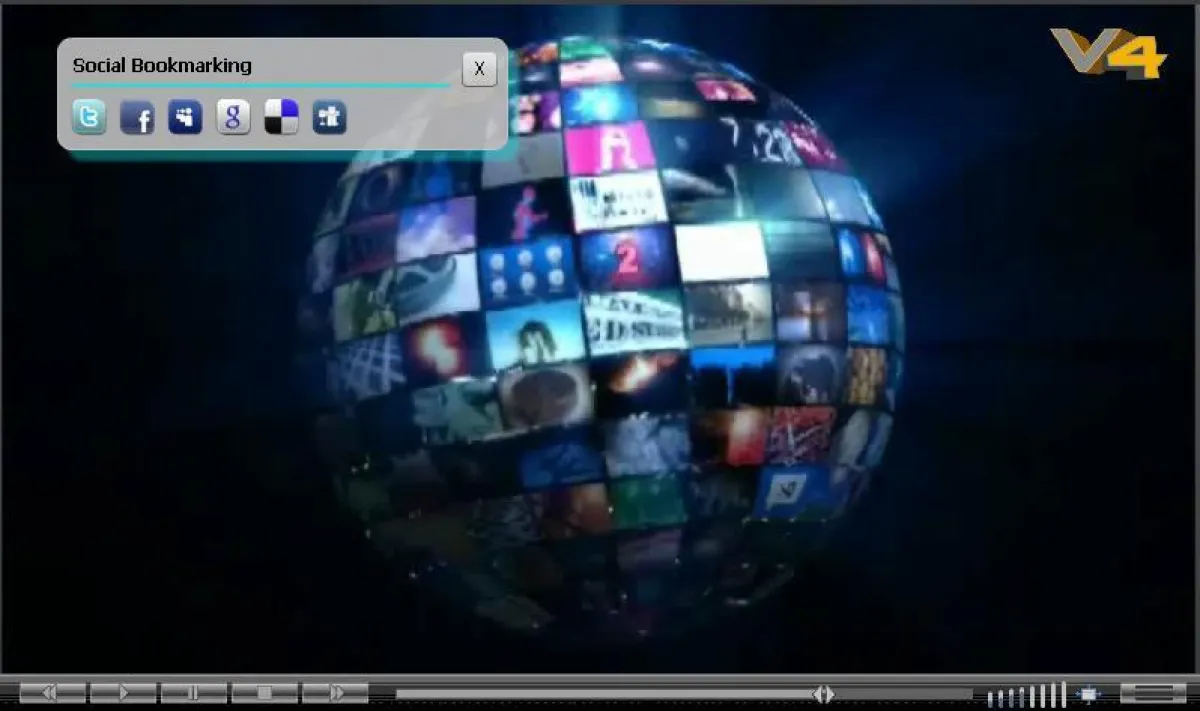 Flashplayer VISh4 mit Social Bookmarks