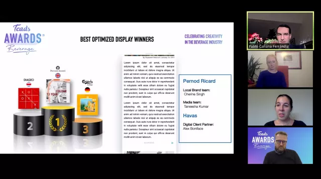 Bild: Teads gibt die Gewinner der ersten Beverage Awards bekannt