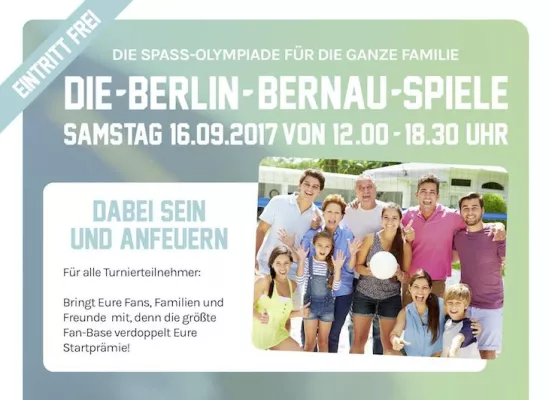 Bild: Am 16.09.2017 werden Die-Berlin-Bernau-Spiele eröffnet!