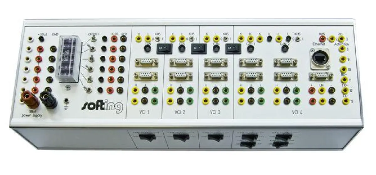 Distributions-Box für Spannungspegel, CAN- und LIN-Bus-Signale sowie einer Ethernet-Anbindung