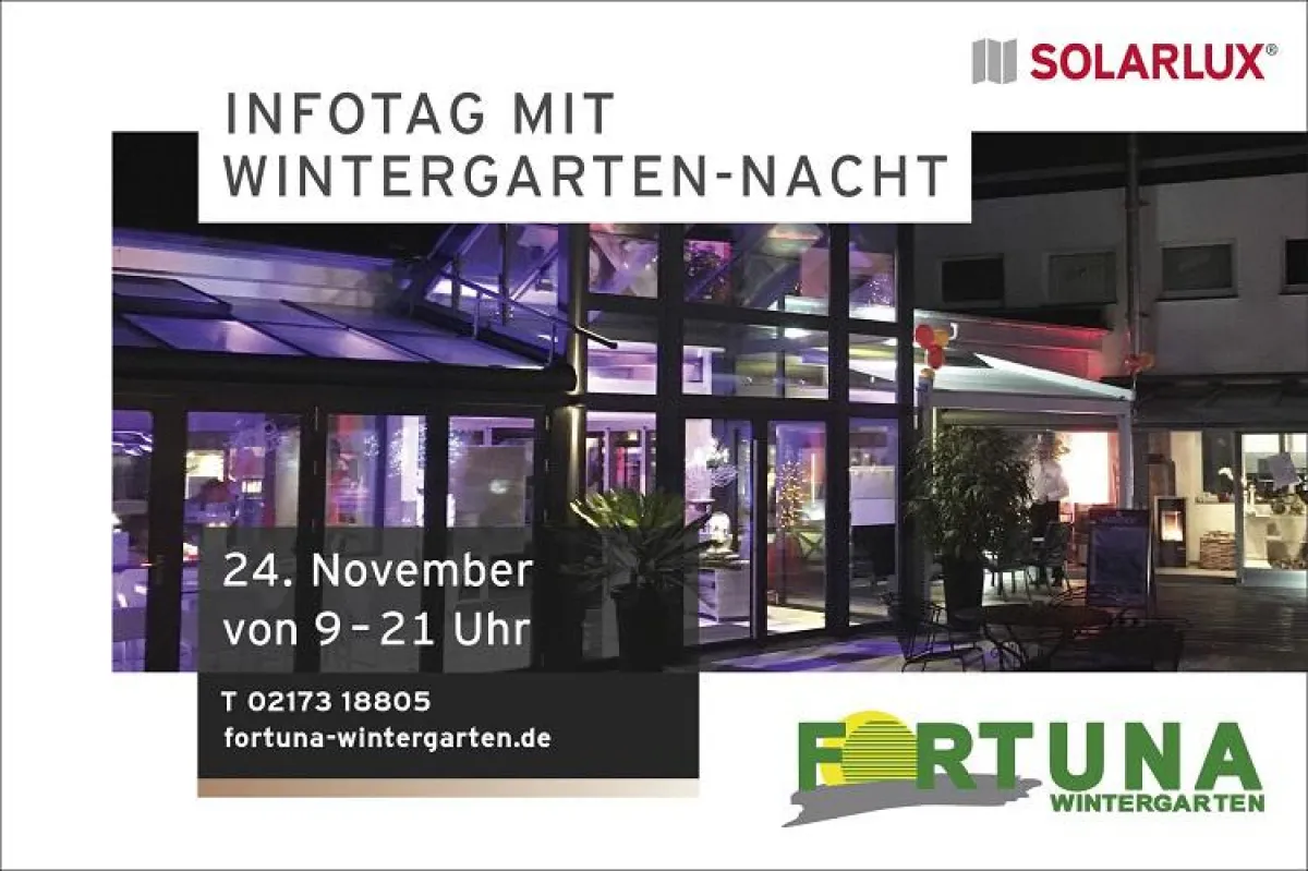Der Event für Wintergärten , Terrassendächer Sonnenschutz und vieles mehr