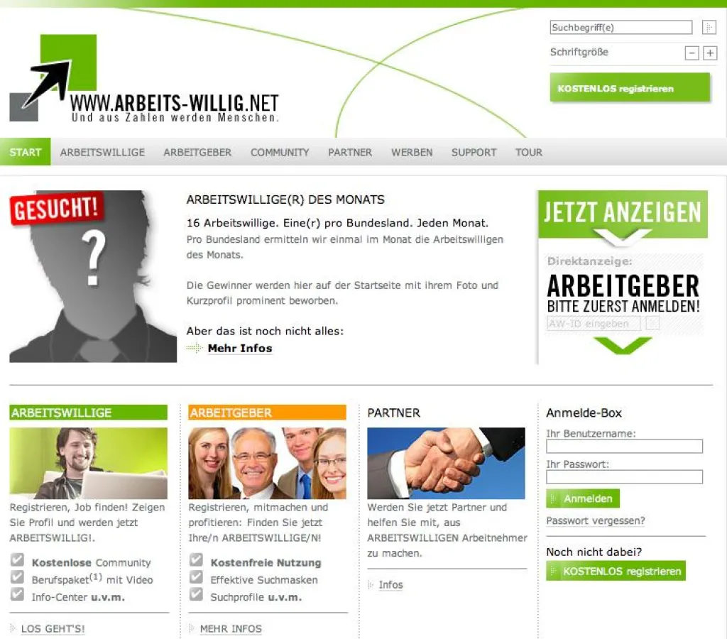 www.arbeits-willig.net / Die Job-Community für Arbeitsuchende