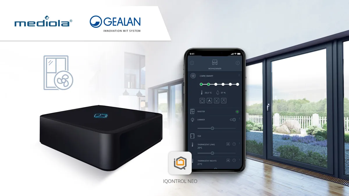 Mediola und GEALAN sorgen für optimales Raumklima im smarten Heim