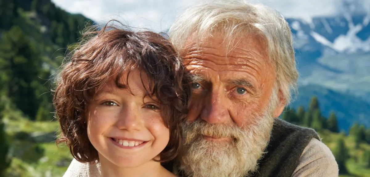 Alpöhi Bruno Ganz mit Heidi, gespielt von Anuk Steffen.