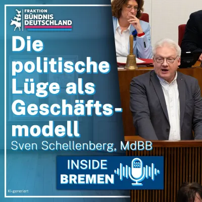 INSIDE BREMEN: Schellenberg von BÜNDNIS DEUTSCHLAND rechnet mit der "politischen Lüge als Geschäftsmodell" ab Bild: INSIDE BREMEN: Schellenberg von BÜNDNIS DEUTSCHLAND rechnet mit der "politischen Lüge als Geschäftsmodell" ab