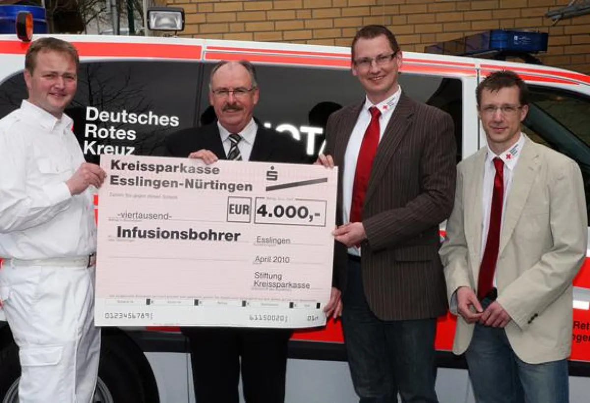 (v.l.n.r.): Dr. Martin Kohler, Michael Vogt, Rafael Dölker und Marc Sachsenmaier (Bildquelle: Kreissparkasse Esslingen-Nürtingen)