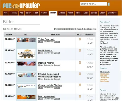 Bild: Die tägliche Dosis Spaß - Funcrawler.de startet seinen Dienst