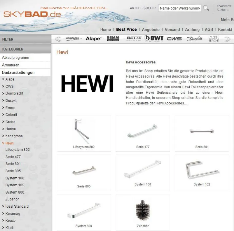 Hewi Badausstattung bei Skybad