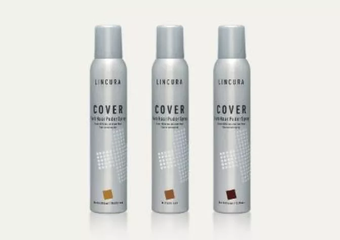 Bild: Erste und sichere Hilfe für lichte Stellen und grauen Haaransatz LINCURA COVER Farb Haar Puder Spray