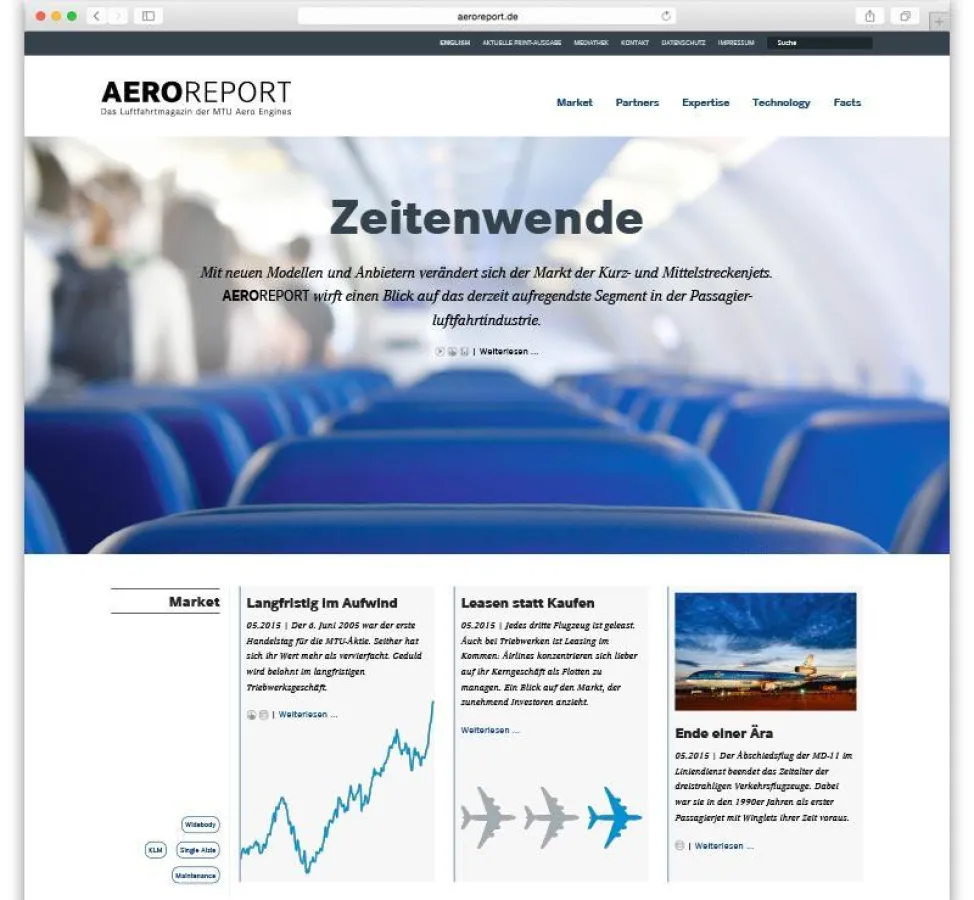 Onlinemagazin State of the Art: der MTU AEROREPORT