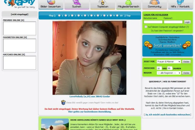 Bild: tasty.at - Kostenlose Vote- & Flirt-Community päsentiert sich im neuen Gewand