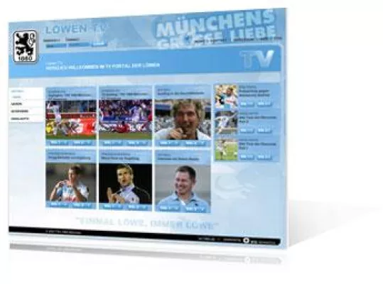 Bild: TSV 1860 sendet Löwen TV im Netz - BTD Newmedia garantiert Onlinern unbeschwertes TV-Erlebnis