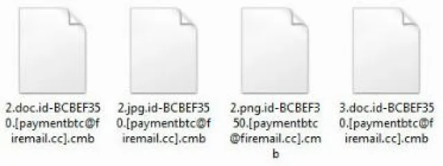 Bild: Virus Dharma .Cmb Dateiverschlüsselung ist paymentbtc@firemail.cc Ransomware
