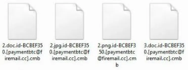 Virus Dharma .Cmb Dateiverschlüsselung ist paymentbtc@firemail.cc Ransomware Bild: Virus Dharma .Cmb Dateiverschlüsselung ist paymentbtc@firemail.cc Ransomware