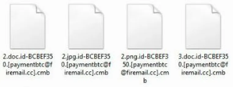 Bild: Virus Dharma .Cmb Dateiverschlüsselung ist paymentbtc@firemail.cc Ransomware