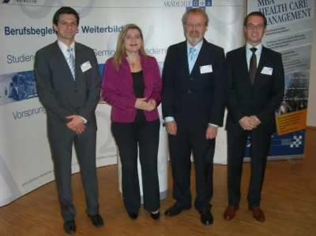 Holger Koch (Campus Akademie der Uni Bayreuth), Melanie Huml, Prof Dr. Dr. h.c. Peter Oberender, Steffen Schmidt (FOR-MED GmbH)