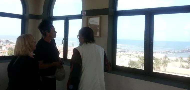 Beste Aussichten auf Atlantik und Namibwüste vom Damara-Turm in Swakopmund Bild: Beste Aussichten auf Atlantik und Namibwüste vom Damara-Turm in Swakopmund
