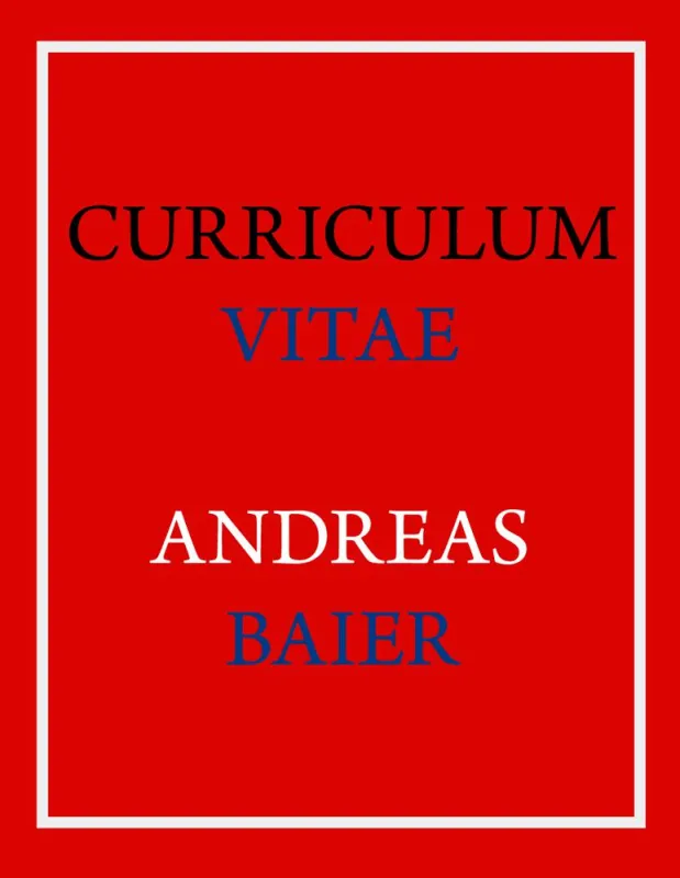 Buchcover «Curriculum Vitae - Andreas Baier»
