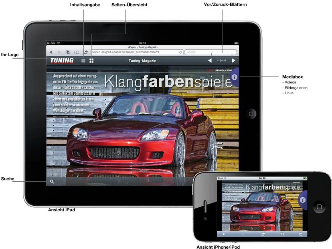 ePaper Web-App für Online-Magazine und Kataloge