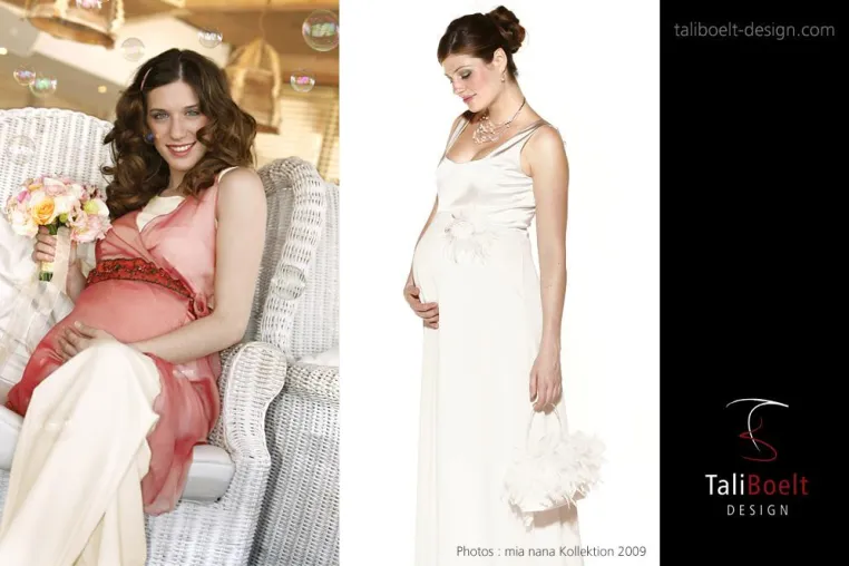 Festliche Umstandsmode und Brautkleider für Schwangere - Neu bei TaliBoelt Design die Kollektion mia nana 2009 Bild: Festliche Umstandsmode und Brautkleider für Schwangere - Neu bei TaliBoelt Design die Kollektion mia nana 2009