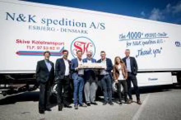 Bild: 1000. Kühlsattelauflieger mit Krone Telematics für die dänischer N&K Spedition