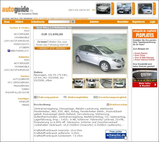 Autoguide.de: Autokauf mit Bietfunktion Bild: Autoguide.de: Autokauf mit Bietfunktion