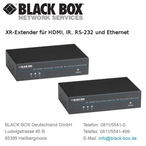 Bild: Neuer Extender zur Übertragung von HDMI, Infrarot, RS-232 und Ethernet über CAT-Kabel bis 100 Meter