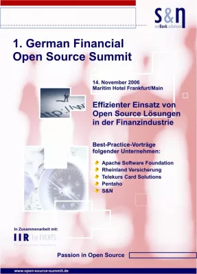 Neuer Kongress zum Einsatz von Open Source Software in der Finanzindustrie Bild: Neuer Kongress zum Einsatz von Open Source Software in der Finanzindustrie
