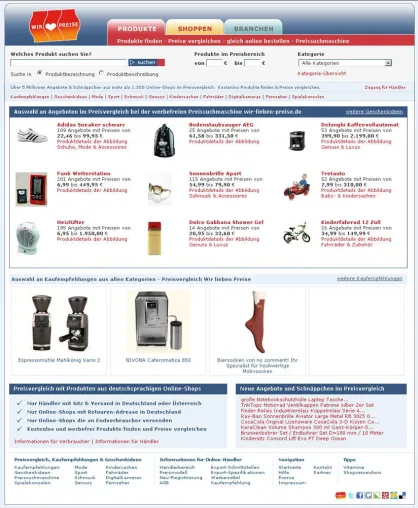 Preisvergleich Wir-Lieben-Preise erweitert Angebot um Kaufempfehlungen Bild: Preisvergleich Wir-Lieben-Preise erweitert Angebot um Kaufempfehlungen