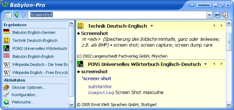 Bild: Babylon: Profi-Wörterbücher für across-Anwender