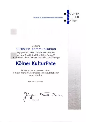 Bild: Christopher Schroer für kulturelles Engagement ausgezeichnet
