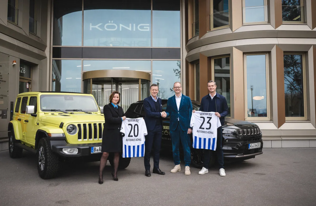 v.l.n.r.: Stefanie Bartoeck, Thomas E. Herrich, Dirk Steeger, Thorben Jeß (© Abdruck honorarfrei, © Hertha BSC)