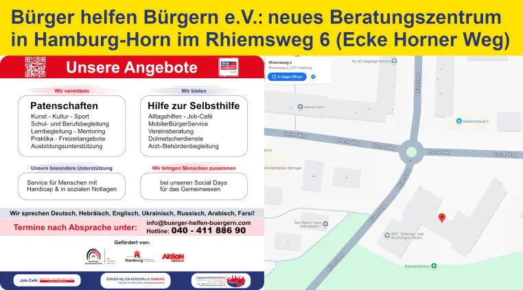 Bürger helfen Bürgern e.V. Hamburg eröffnet neues Beratungszentrum Bild: Bürger helfen Bürgern e.V. Hamburg eröffnet neues Beratungszentrum