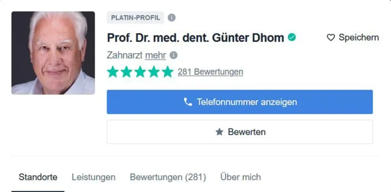 Bild: Was sagen Patientinnen und Patienten über ihre Behandlung bei Prof. Dhom?