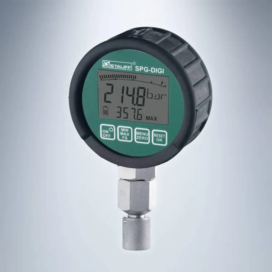 Stauff Digital-Manometer SPG-DIGI mit Adapter SDA für den Anschluss an gängige Messkupplungen