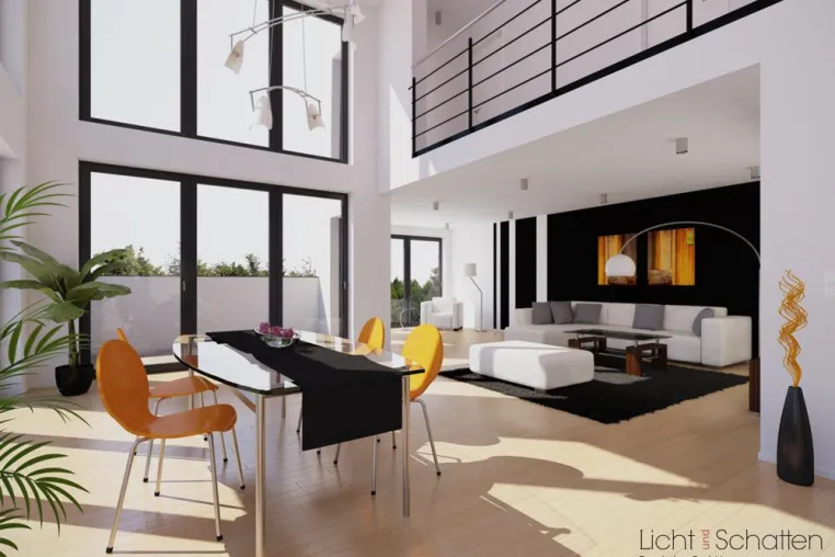 Bild: Licht und Schatten kreiert emotionale Architekturvisualisierung für erfolgreiches Immobilienmarketing