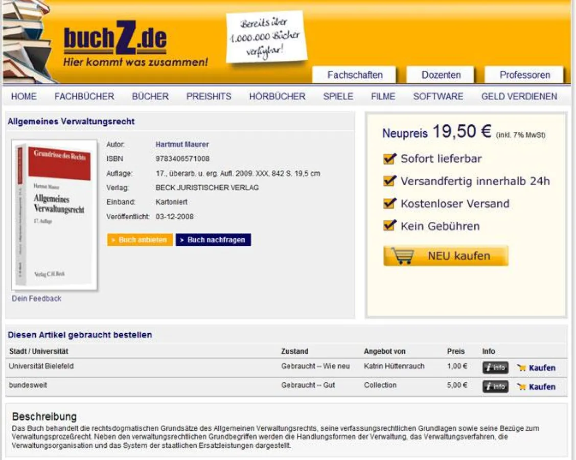 buchZ - Der Marktplatz für gebrauchte, neuwertige und neue (Fach-) Bücher